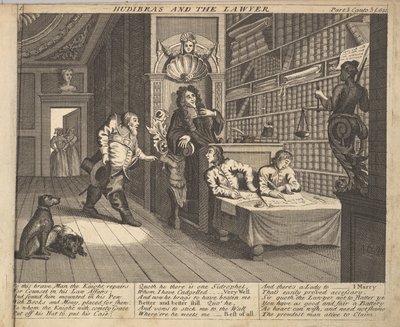 Hudibras and the Lawyer Plate 12: Illustrationer til Samuel Butlers Hudibras, 1725-30. af Unbekannt