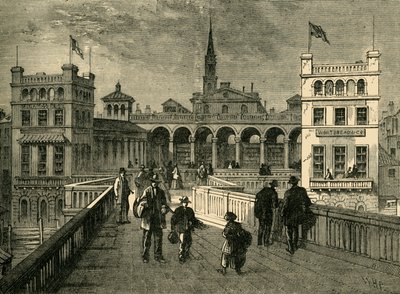 Hungerford Market, fra broen, i 1850, 1881. af Unbekannt
