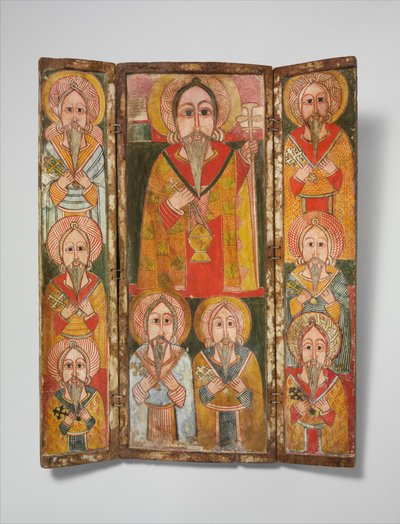 Ikon Triptykon: Ewostatewos og otte af hans disciple, slutningen af det 17. århundrede. af Unbekannt