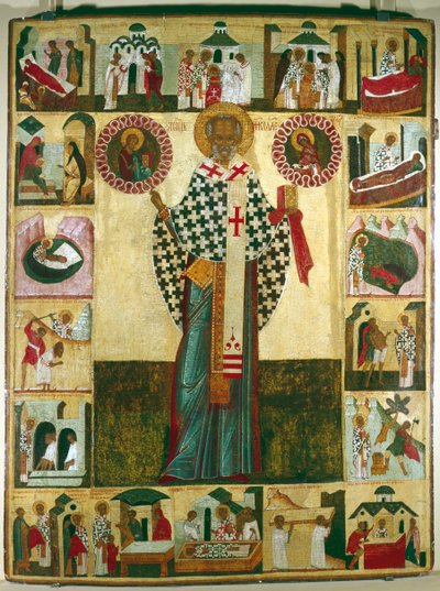 Ikon af St Nicholas, russisk af Unbekannt