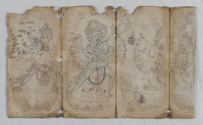 Ikonografisk tegning af tantriske oplyste væsener, ca. 1500. af Unbekannt