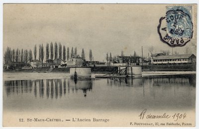 Ile de France, Val de Marne, Creteil: udsigt over den gamle dæmning ved Marne - Postkort dateret 1904 af Unbekannt