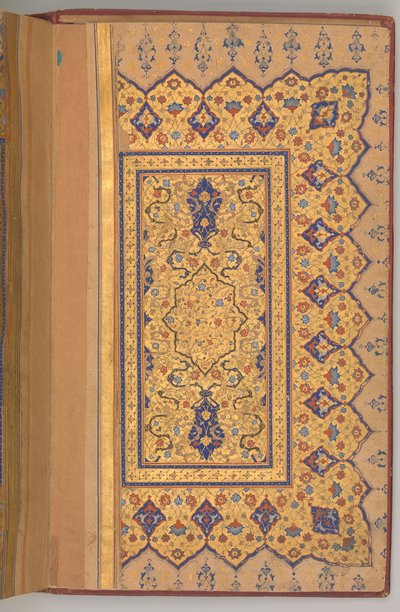 Oplyst dobbeltside af en Yusuf og Zulaikha fra Jami, ca. 1580. af Unbekannt