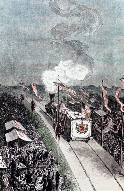 Illustration fra Fra Jorden til Månen af ​​Jules Verne, 1865 af Unbekannt