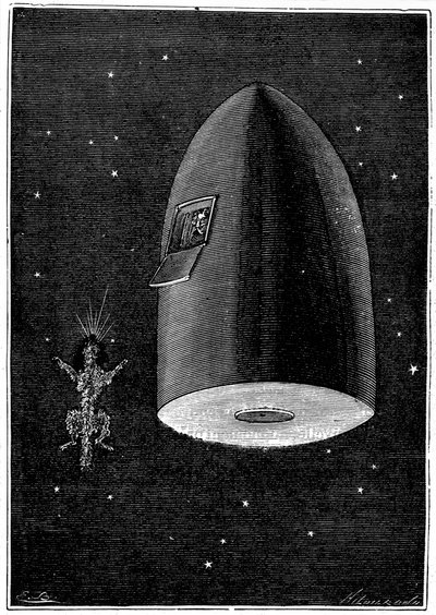 Illustration fra Fra Jorden til Månen af ​​Jules Verne, 1865 af Unbekannt