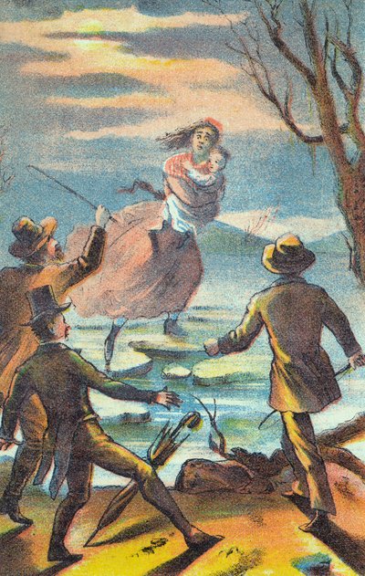 Illustration fra en plakat, der reklamerer for en teaterforestilling af Onkel Toms hytte, 1870 af Unbekannt