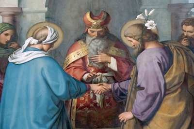 Kejserlige katedral i Speyer. Malerier af Schraudolph. Josef og Maria. Bryllup, Speyer, Tyskland af Unbekannt