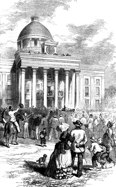 Indvielse af Jefferson Davis, Montgomery, Alabama, 1861 c1880 af Unbekannt
