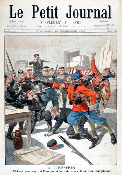 Hændelse mellem tyske tropper og britiske hjælpesoldater, Tientsin, Kina, 1901 af Unbekannt