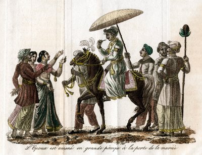 Indisk bryllupsoptog, c1800-tallet af Unbekannt