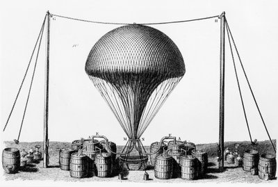 Oppustning af en brintballon, 1845 af Unbekannt