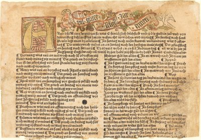 Initial A og et nytårsønske, 1483. af Unbekannt