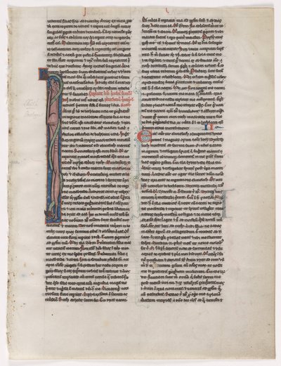 Initial I: Entwined Beast and Serpent: Blad fra en bibel 2 af 2 udskårne blade, ca. 1225-1250. af Unbekannt