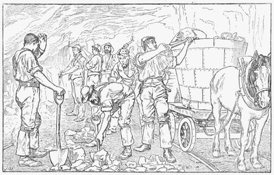 Inde i en Cheshire saltmine, 1889 af Unbekannt