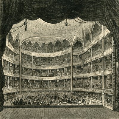 Interiør af Drury Lane Theatre, 1804, 1881. af Unbekannt