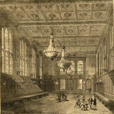 Interiør af Merchant Taylors Hall, 1897. af Unbekannt