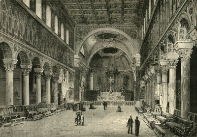 Interiør af San Apollinare Nuovo, Ravenna, 1890. af Unbekannt