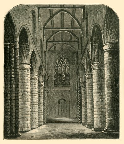 Interiør af Abbey Nave, Looking West, 1898. af Unbekannt