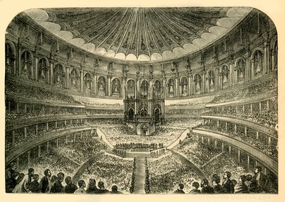 Interiør af Albert Hall, c1876. af Unbekannt