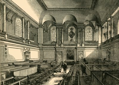 Interiør af kapellet på Foundling Hospital, c1876. af Unbekannt