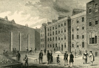 Det indre af flådefængslet - The Racket-Court, c1872. af Unbekannt