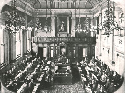 Interiør af House of Assembly, Cape Town, Sydafrika, 1895. af Unbekannt