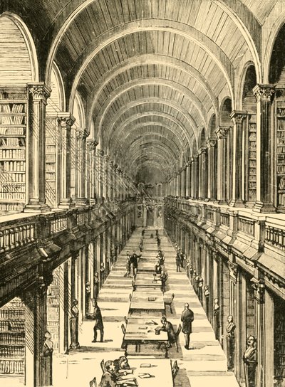 Interiør af biblioteket, Trinity College, 1898. af Unbekannt