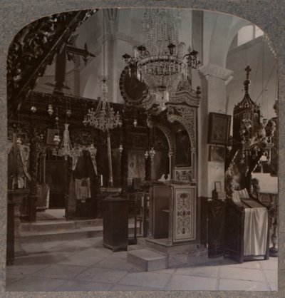 Interiør af synagogen, hvor Kristus prædikede, Nazareth, ca. 1900 af Unbekannt