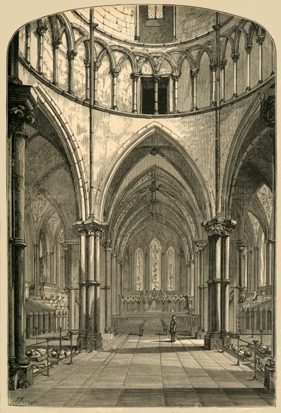 Tempelkirkens interiør, 1870, 1897. af Unbekannt