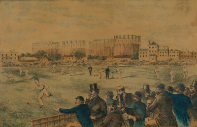 International Cricket Match på Kennington Oval, slutningen af det 19. århundrede. af Unbekannt