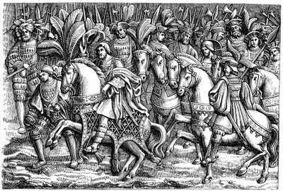 Interview mellem Frans I og Henrik VIII, på Guldklædets mark, 1520, 1870 af Unbekannt