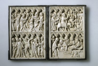 Elfenbensdiptykon med scener fra Life of Christ Ejendom af dronning Jadwiga af Polen, 1300-tallet af Unbekannt