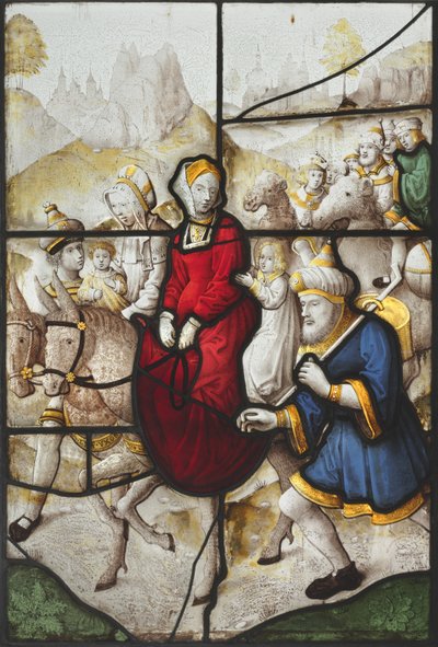 Jakob vender tilbage til Kanaan med Rachael og Lea forfulgt af Laban, ca. 1525. af Unbekannt