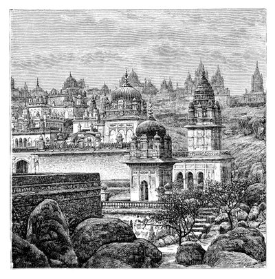 Jaina-templer, Junagadh, Gujarat, Indien, 1895 af Unbekannt