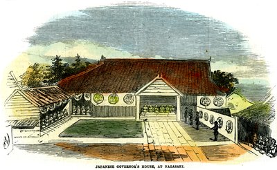 Japansk guvernørhus i Nagasaki, Japan, 1855 af Unbekannt