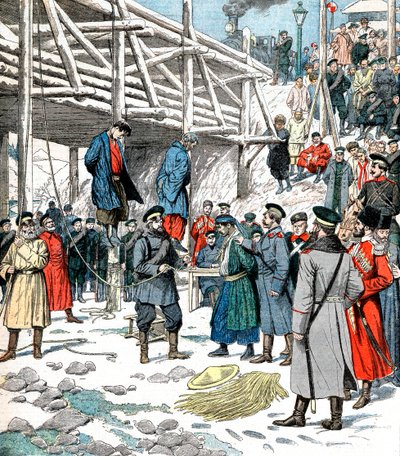 Japanske spioner bliver hængt, Russisk-japansk krig, 1904-5 af Unbekannt
