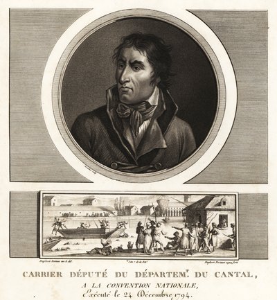 Jean-Baptiste Carrier, stedfortræder for Department of Cantal ved National Convention, guillotineret 1794 af Unbekannt