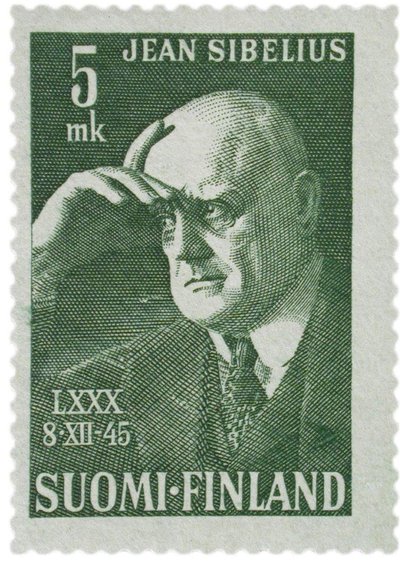 Jean Sibelius frimærke, 1945 af Unbekannt