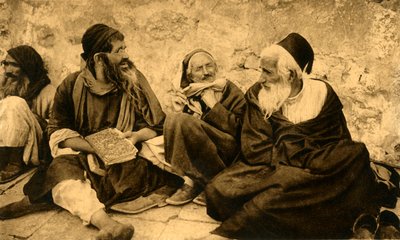 Jerusalem - Jøder ved Grædemuren, c1918-c1939. af Unbekannt
