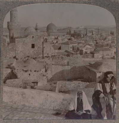 Jerusalem fra skolen over moskeen, viser Tower of Antonio, c1900 af Unbekannt