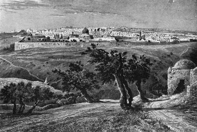 Jerusalem, fra Oliebjerget, 1902 af Unbekannt
