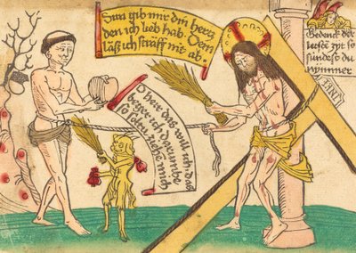 Jesus tiltrækker de trofaste til hjertet, 14801490. af Unbekannt