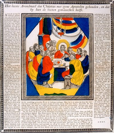 Jesus og hans disciple ved det sidste aftensmad, det 19. århundrede af Unbekannt