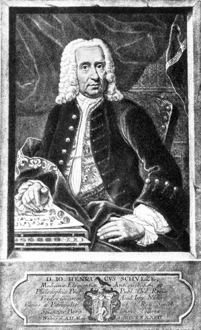 Johann Heinrich Schulze, tysk foregriber af fotografi, c 1710 af Unbekannt