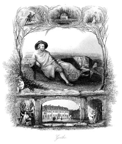 Johann Wolfgang von Goethe, tysk digter, dramatiker og videnskabsmand, 1800-tallet af Unbekannt