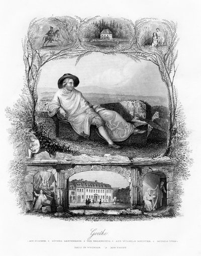 Johann Wolfgang von Goethe, tysk digter, dramatiker og videnskabsmand, 1800-tallet af Unbekannt
