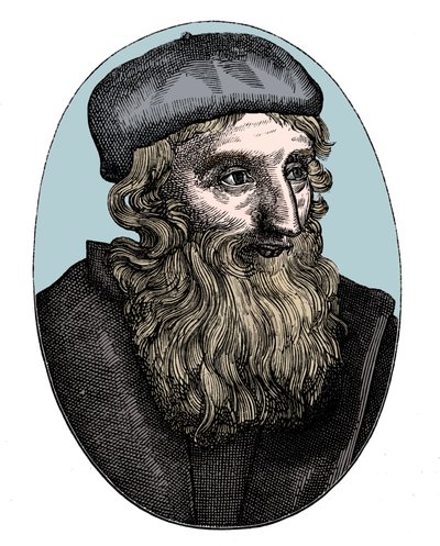 John Wycliffe, engelsk religiøs reformator fra det 14. århundrede, 1500-tallet af Unbekannt