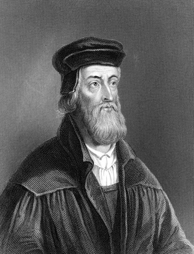 John Wycliffe, engelsk religiøs reformator fra det 14. århundrede, 1882 af Unbekannt