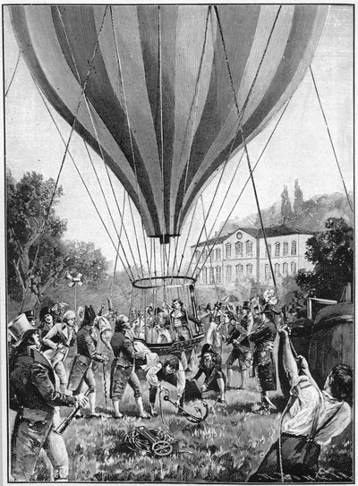 Joseph Louis Gay-Lussac laver en ballonopstigning fra Paris, 14. september 1804 1910 af Unbekannt