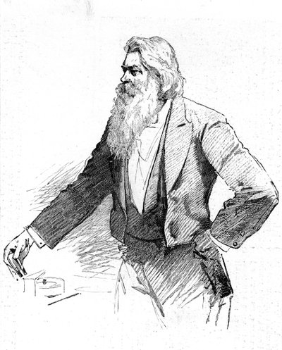 Joseph Wilson Swan, britisk fysiker og kemiker, demonstrerer elektromagnetisme, 1889 af Unbekannt